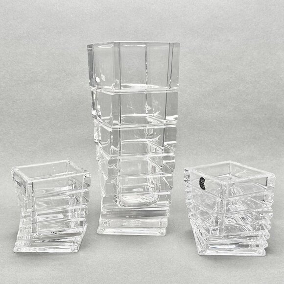 Vintage Rosenthal Studio-Line Germany “Turnus” Twisted Geometric Design Vase Set - Picture 1 of 10
